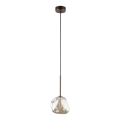 Pendellampa på kabel LAVA 1xG9/8W/230V brons/rökig beige