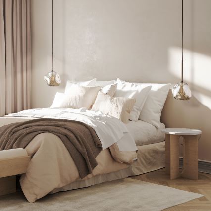 Pendellampa på kabel LAVA 1xG9/8W/230V brons/rökig beige