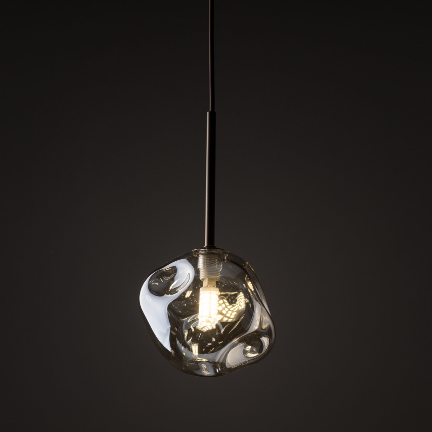 Pendellampa på kabel LAVA 1xG9/8W/230V brons/rökig beige