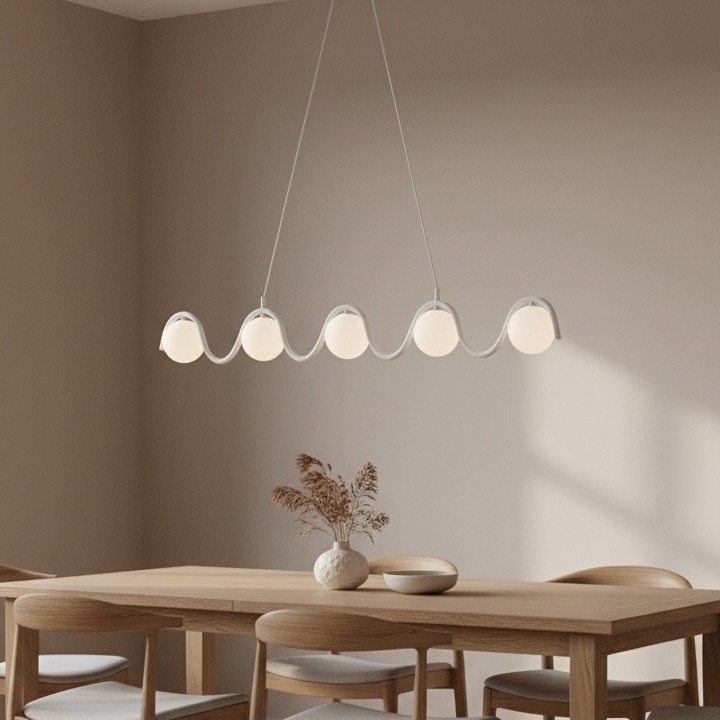 Pendellampa på kabel SINUS 5xG9/8W/230V vit