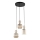 Pendellampa på kabel SOPHIA 3xE14/10W/230V svart/rökig beige