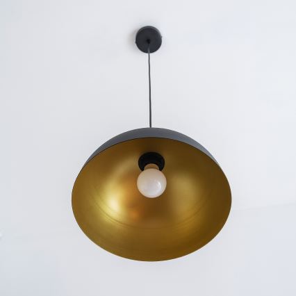 Pendellampa på kabel VESPER 1x E27, 15 W, 230 V, Ø 30 cm, svart/guld