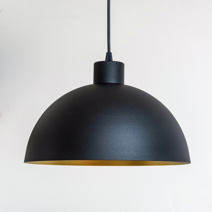 Pendellampa på kabel VESPER 1x E27, 15 W, 230 V, Ø 30 cm, svart/guld