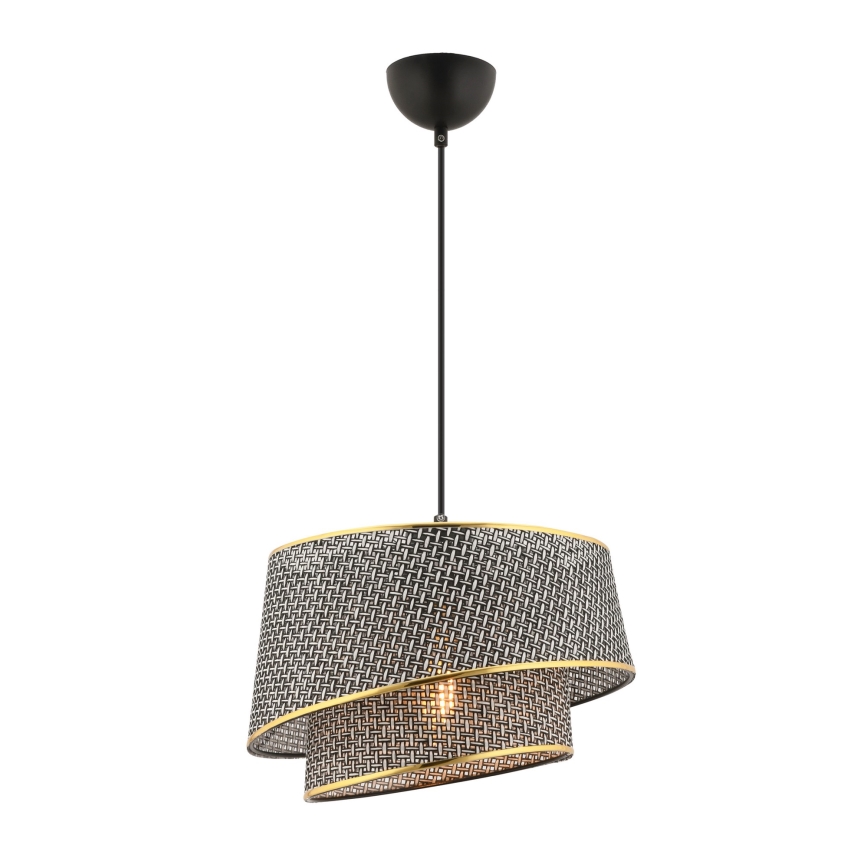 Pendellampa på sladd BARETTE 1xE27/60W/230V grå/guld