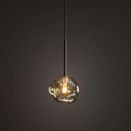 Pendellampa på vajer LAVA 1xG9/8W/230V beige/rökfärgad beige