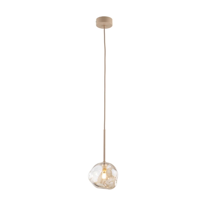 Pendellampa på vajer LAVA 1xG9/8W/230V beige/rökfärgad beige