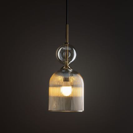 Pendellampa SOPHIA på sladd 1xE14/10W/230V svart/rökbeige