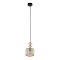 Pendellampa SOPHIA på vajer 1xE14/10W/230V svart/rökbeige
