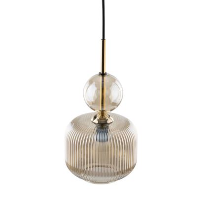 Pendellampa SOPHIA på vajer 1xE14/10W/230V svart/rökbeige