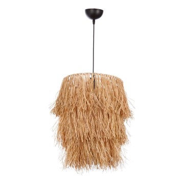 Pendellampa TASSEL med kabel 1xE27/40W/230V i raffia