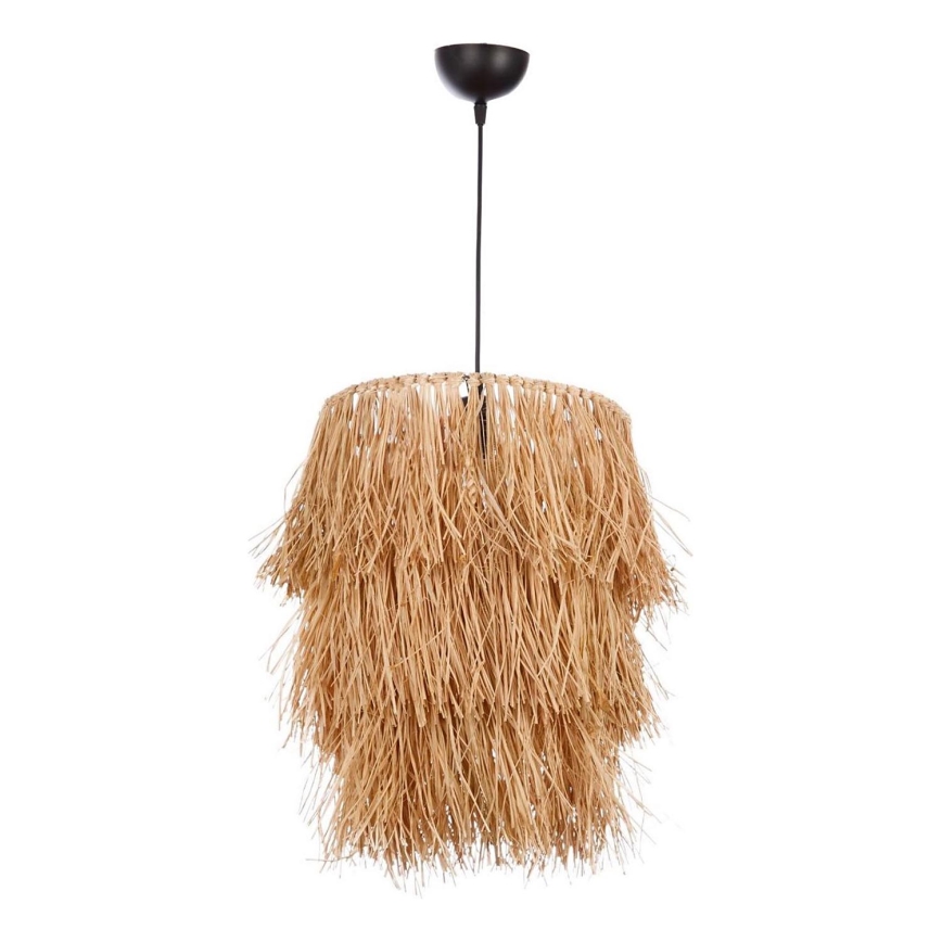 Pendellampa TASSEL med kabel 1xE27/40W/230V i raffia