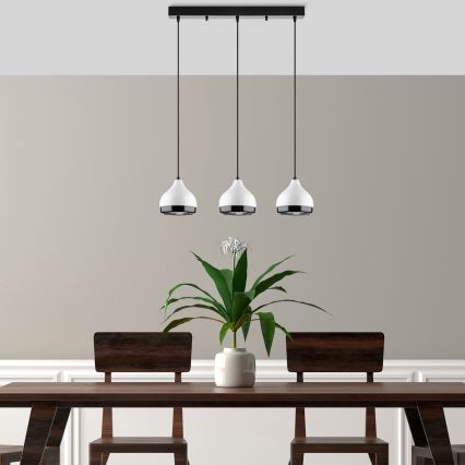 Pendellampa YILDO 3xE27/40W/230V vit/svart