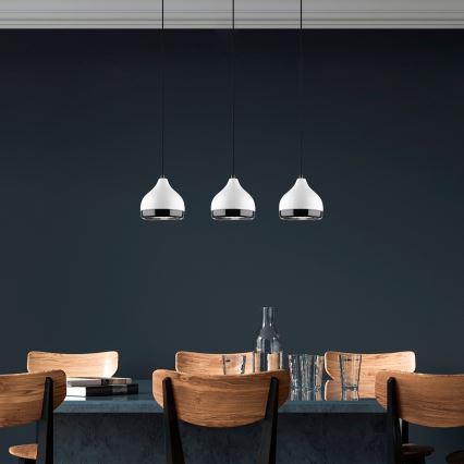 Pendellampa YILDO 3xE27/40W/230V vit/svart