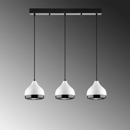 Pendellampa YILDO 3xE27/40W/230V vit/svart