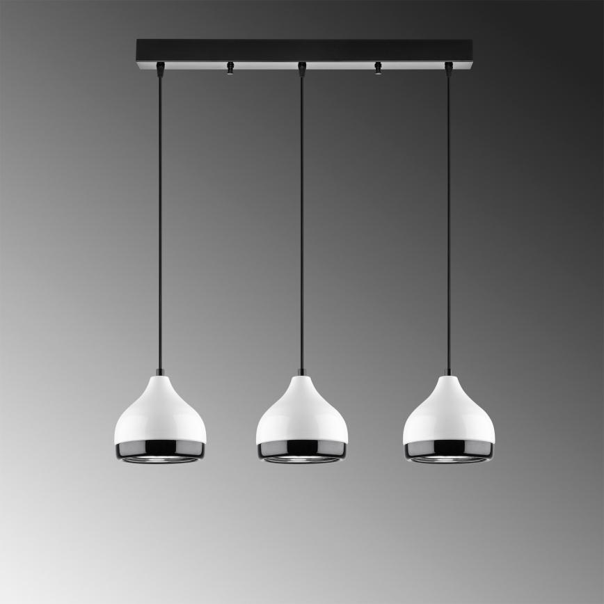 Pendellampa YILDO 3xE27/40W/230V vit/svart