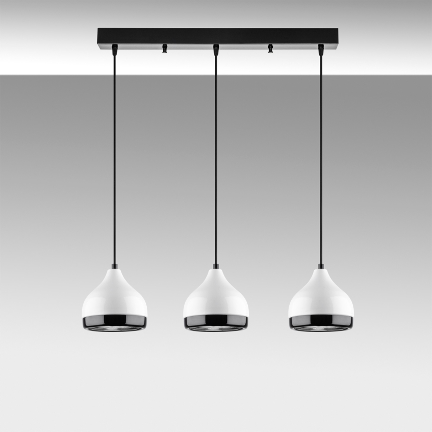 Pendellampa YILDO 3xE27/40W/230V vit/svart