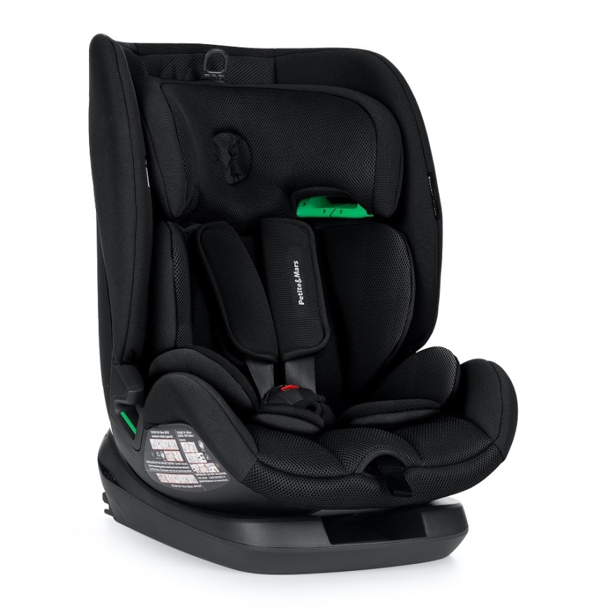 PETITE&MARS - Bilbarnstol PRIME PRO i-Storlek 76-150 cm (9-36 kg) svart