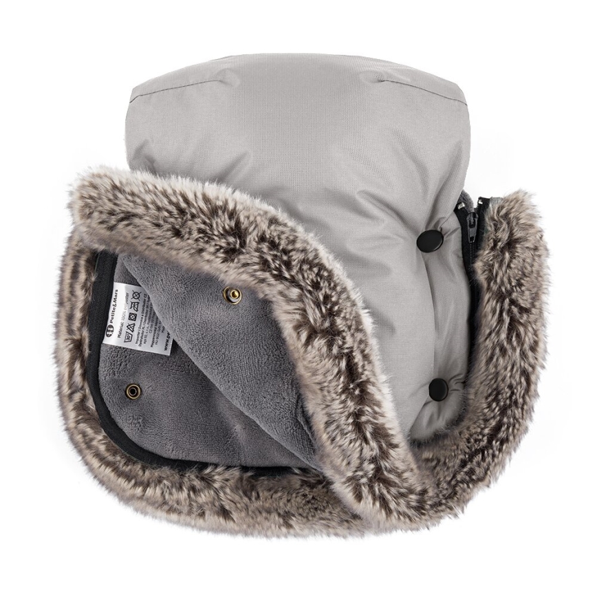 PETITE&MARS - Handmuff för barnvagn FURRY Champagne Shower