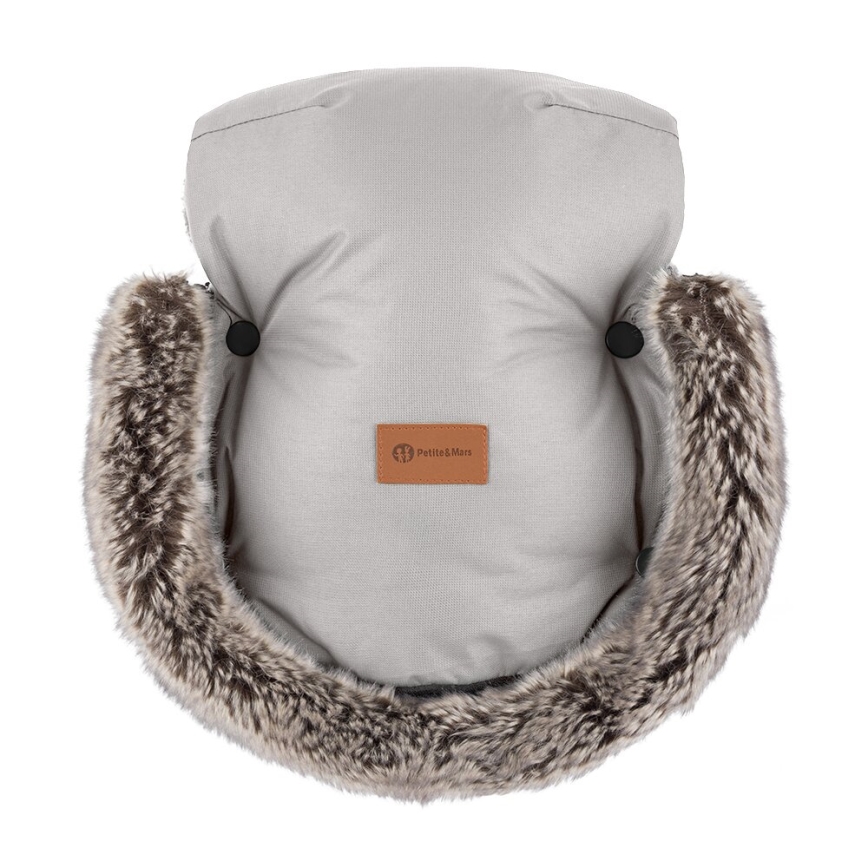 PETITE&MARS - Handmuff för barnvagn FURRY Champagne Shower