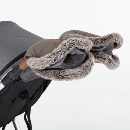 PETITE&MARS - Handmuff för barnvagn FURRY Mocha Mousse