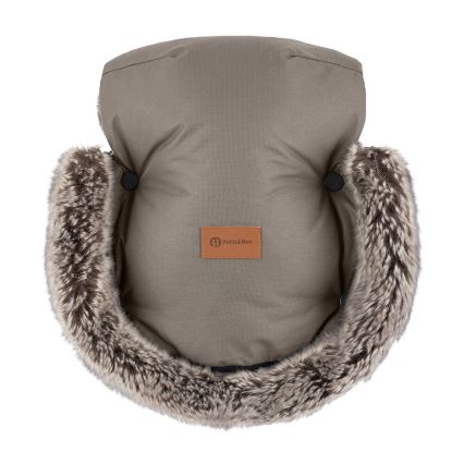 PETITE&MARS - Handmuff för barnvagn FURRY Mocha Mousse
