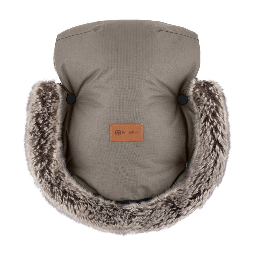 PETITE&MARS - Handmuff för barnvagn FURRY Mocha Mousse