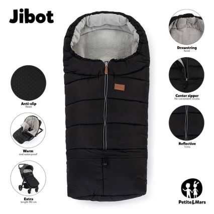 PETITE&MARS - KIT Åkpåse 03.01.2001 JIBOT + handmuff för barnvagn brun