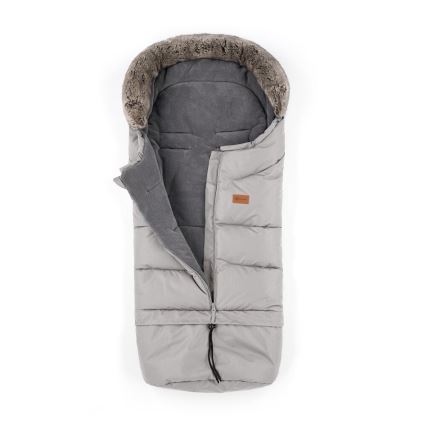 PETITE&MARS-KIT Baby åkpåse 4i1 ARCTIC + handmuff för barnvagn FURRY Champagne Shower