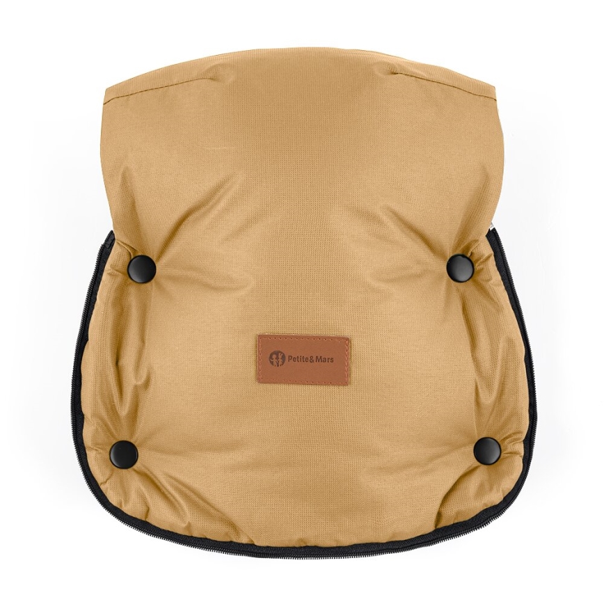 PETITE&MARS - KIT Baby åkpåse 4i1 ARCTIC + handmuff för barnvagn FURRY Elegant Caramel