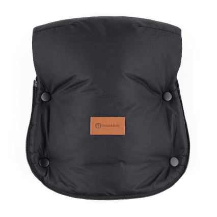 PETITE&MARS - KIT Baby åkpåse 4i1 ARCTIC + handmuff för barnvagn FURRY Forever Black