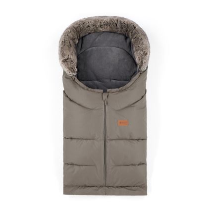 PETITE&MARS - KIT Baby åkpåse 4i1 ARCTIC + handmuff för barnvagn FURRY Mocha Mousse