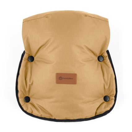 PETITE&MARS - KIT Baby åkpåse 4i1 COMFY + handmuff för barnvagn FURRY Elegant Caramel