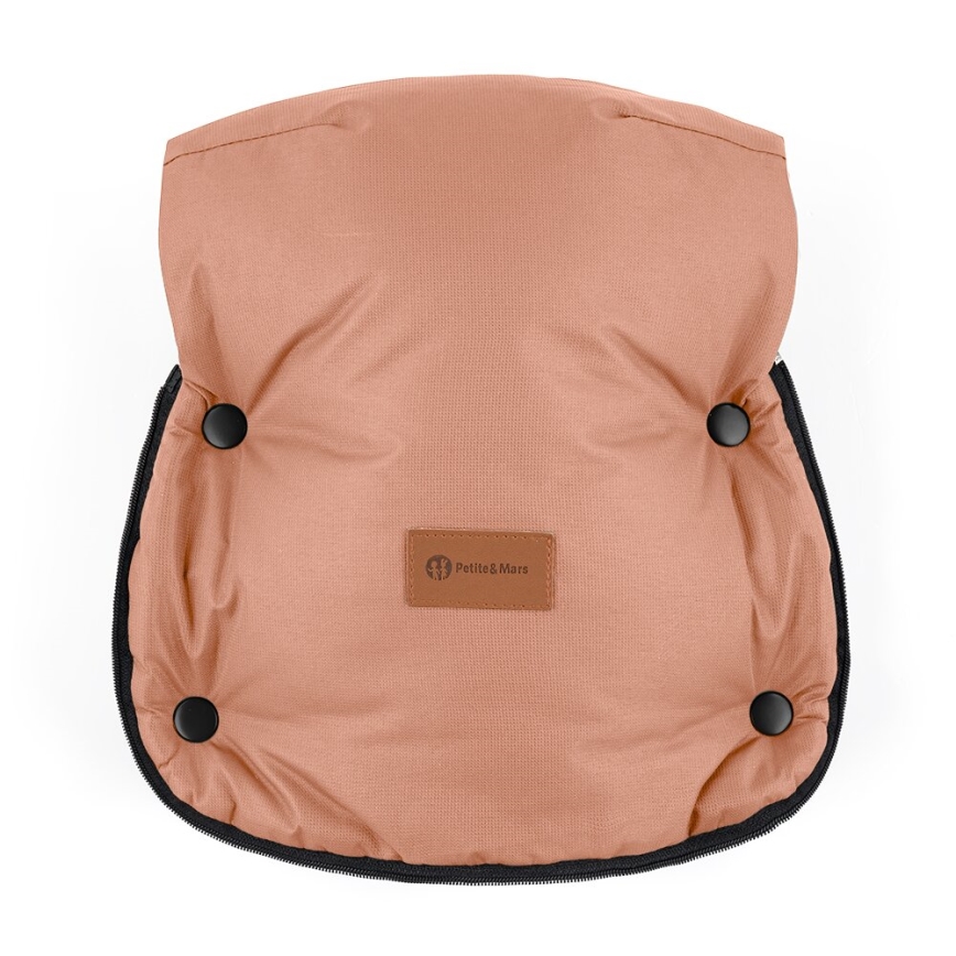 PETITE&MARS - KIT Baby åkpåse 4i1 COMFY + handmuff för barnvagn FURRY Pastel Peach