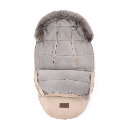 PETITE&MARS - KIT Baby åkpåse 4i1 COMFY + handmuff för barnvagn FURRY Ros Petal