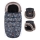 PETITE&MARS - KIT Baby åkpåse 4i1 COMFY Stylish Beauty + handmuff för barnvagn FURRY Forever Black
