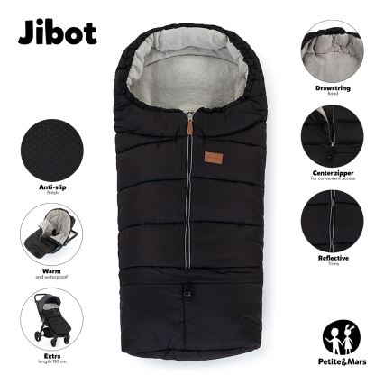 PETITE&MARS - SET Åkpåse 3i1 JIBOT + handvärmare för barnvagn JASIE grå