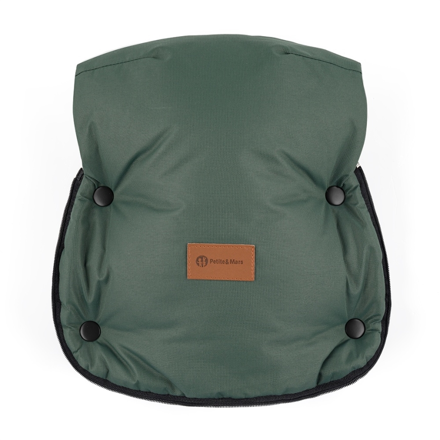 PETITE&MARS - SET Åkpåse 4-i-1 COMFY + handmuffar till barnvagn FURRY Khaki