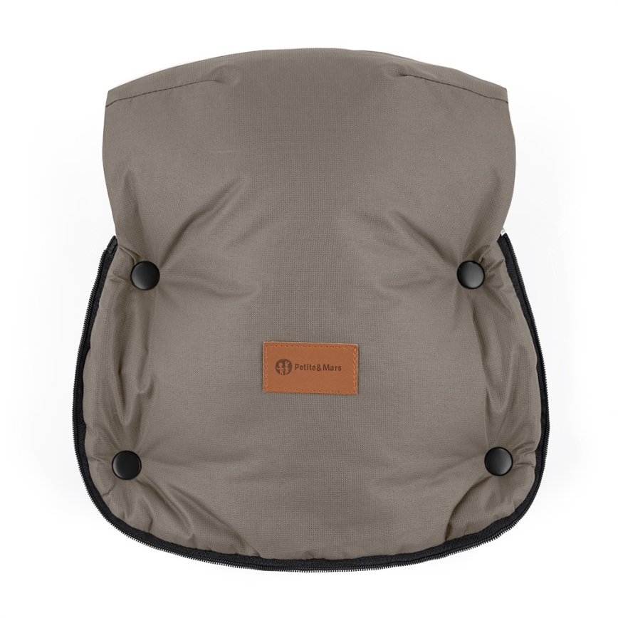 PETITE&MARS - SET Barnåkpåse 4-i-1 COMFY + handvärmare till barnvagn FURRY Mocha Mousse
