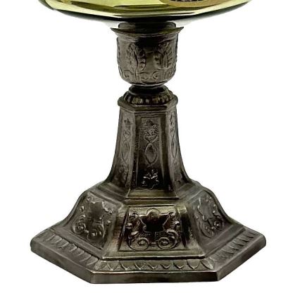 Petroleumslampa LUDMILA 42 cm skogsgrön