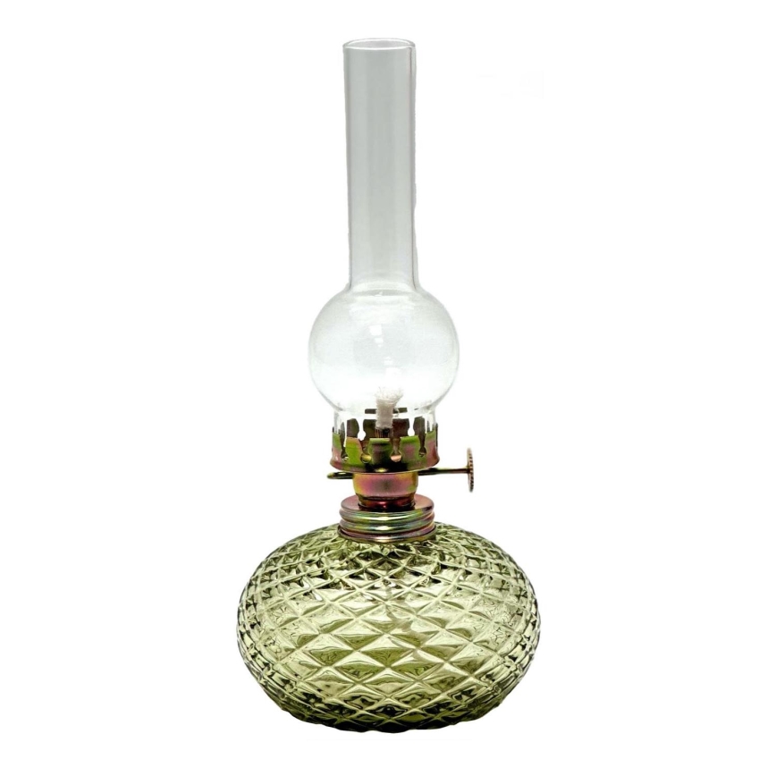 Petroleumslampa Eliška 20 cm skogsgrön