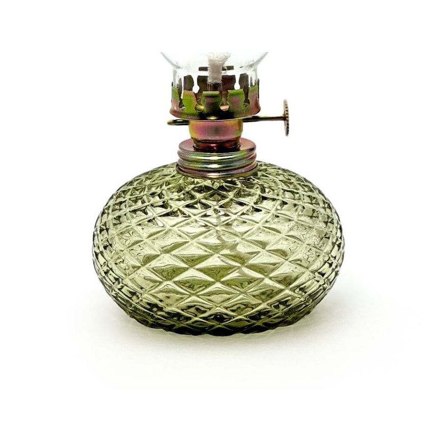 Petroleumslampa Eliška 20 cm skogsgrön