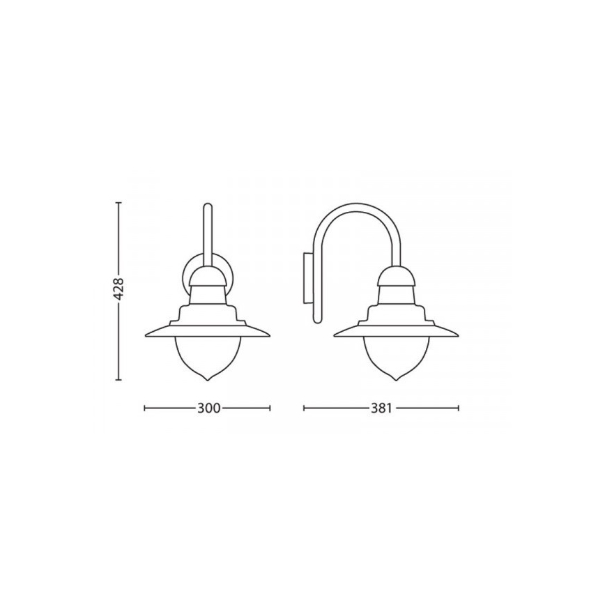 Philips 01652/06/PN - Utomhus Väggbelysning RAINDROP 1xE27/53W/230V IP44