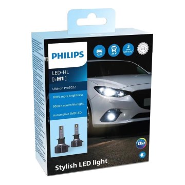 Philips 11258U3022X2 - KIT 2xLED Bilglödlampa Ultinon Pro3022 H1 P14,5s/20W/12/24V 6000K