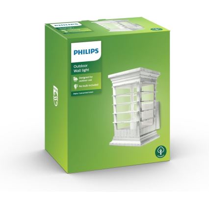 Philips 15280/18/PN - Utomhus Väggbelysning PATIO 1xE27/60W/230V IP44