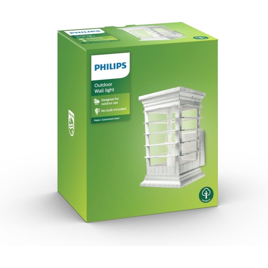 Philips 15280/18/PN - Utomhus Väggbelysning PATIO 1xE27/60W/230V IP44