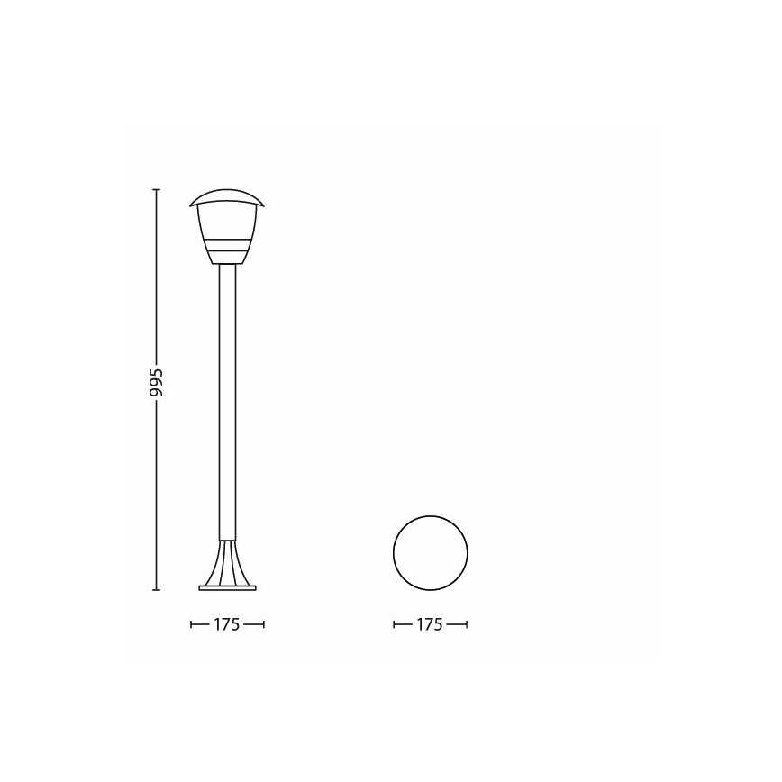 Philips 15383/30/16 - Utomhuslampa MYGARDEN CREEK 1xE27/60W/230V svart
