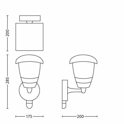 Philips 15388/30/16 - Utomhus Väggbelysning med sensor CREED 1xE27/60W IP44