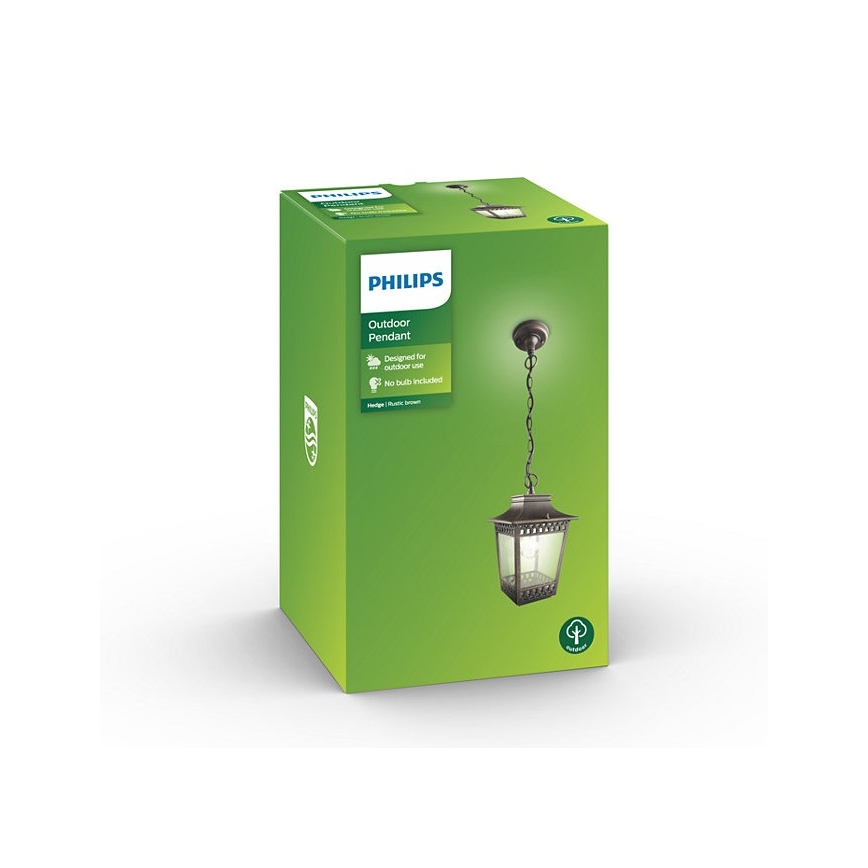 Philips 15406/86/PN - Utomhus Ljuskrona HEDGE 1xE27/60W/230V IP44