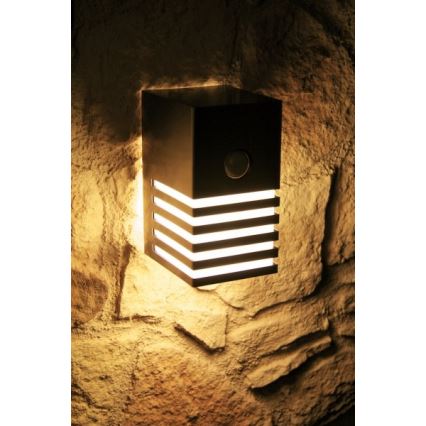 Philips 16411/47/16 - Utomhus Väggbelysning med sensor MYGARDEN VERANDA E27/20W