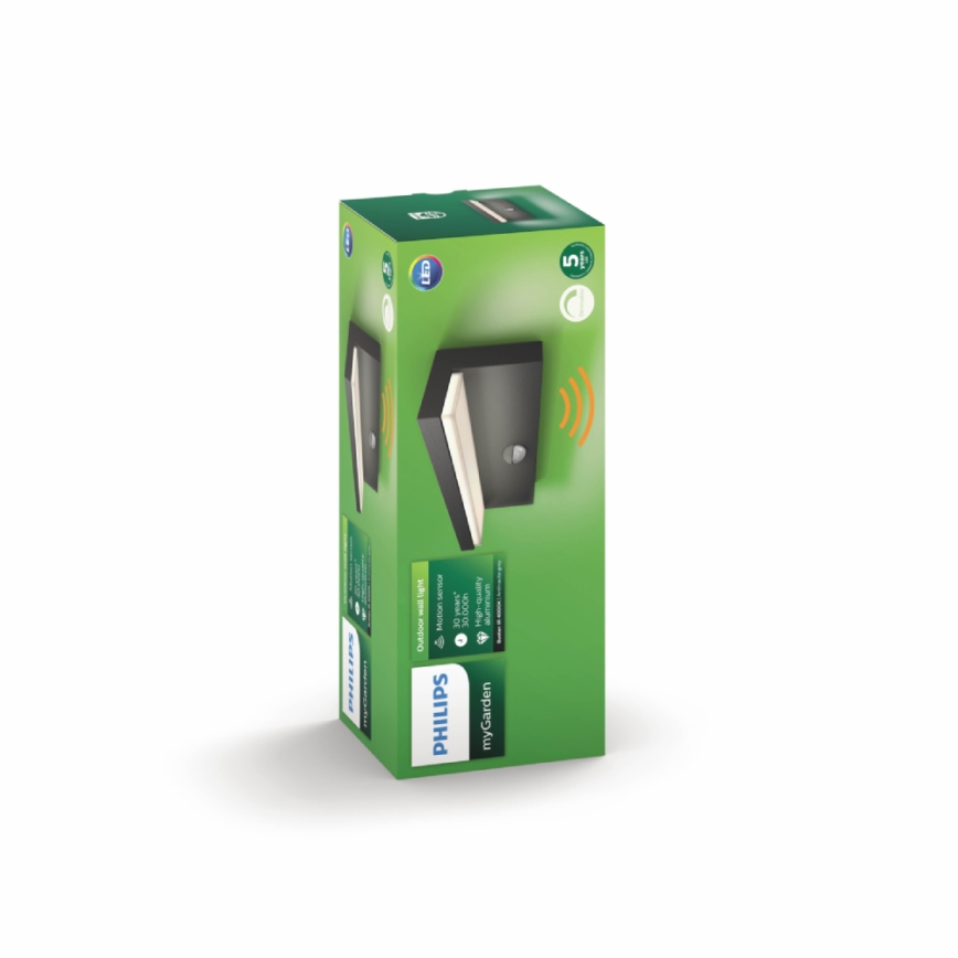 Philips - LED Utomhus vägglampa med sensor 2xLED/4,5W/230V 4000K IP44